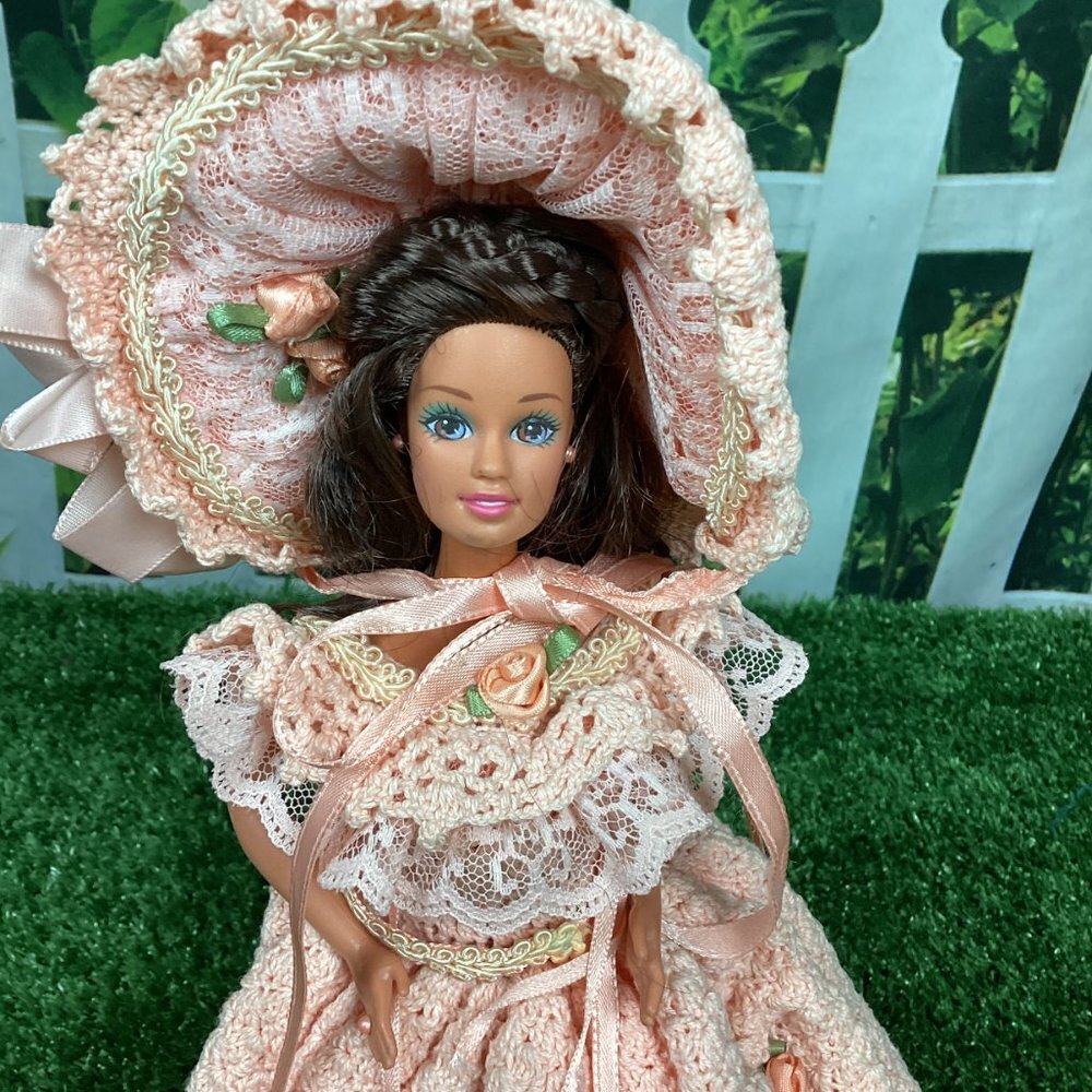 Hand Crochet Barbie Southern Belle Outfit Dress - Picture 2 of 13